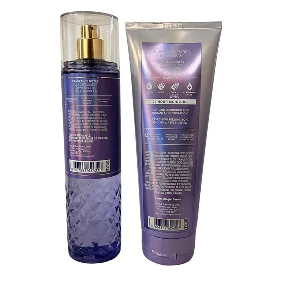 Bath and Body Works Fresh Cut Lilacs Fine Fragrance Mist& Body Cream Set of 2 - Picture 4 of 4
